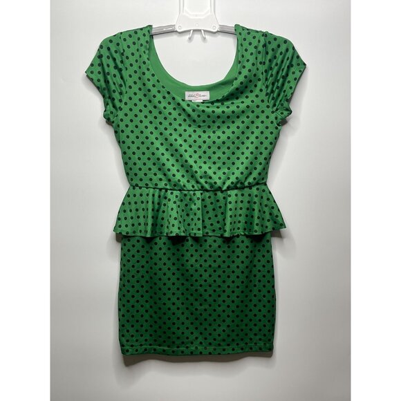 Stitch Btween Dresses & Skirts - Stitch Btween Dress Womens Medium Green Polka Dot Print Mini